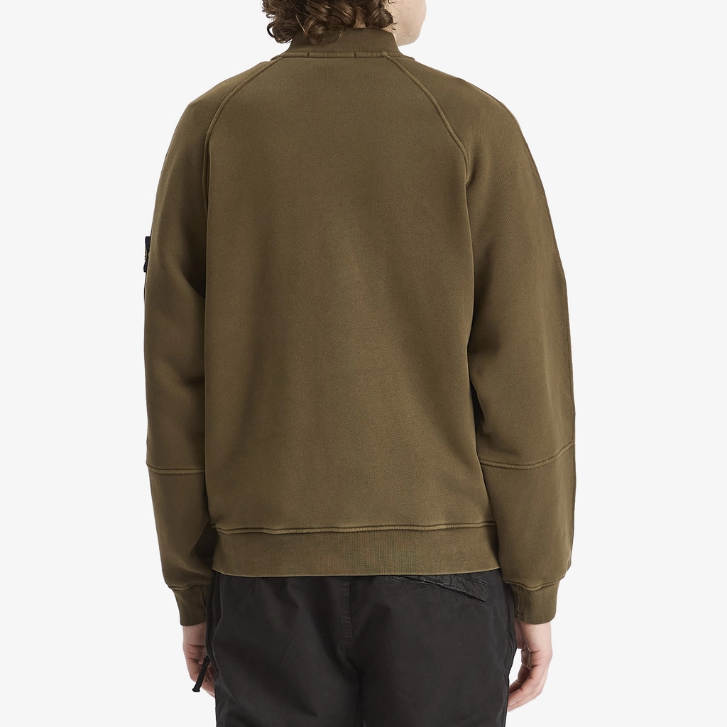 Stone Island Men's Old Effect Fleece Bomber Jacket Military Green